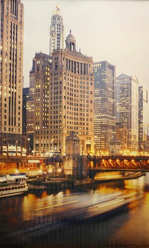 Изображение товара Электрический доброе тепло обогреватель гибкий настенный инфракрасный, рисунок Ночной город, 500Вт