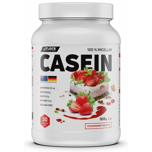 Atlecs Casein 908 g, (клубничное суфле)