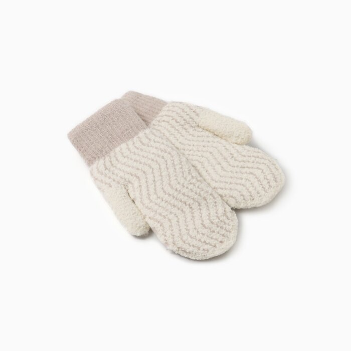 Варежки Minaku для женщин, размер 24, молочный