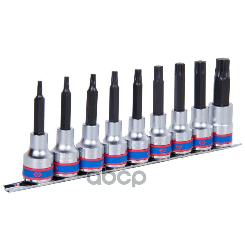 KING TONY Набор торцевых насадок 1/2, Torx, Т20-Т60 мм, L = 80 мм, 9 предметов KING TONY арт. 4119PR10