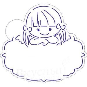 Трафарет для мастики/марципана Ангелок-девочка с табличкой М401