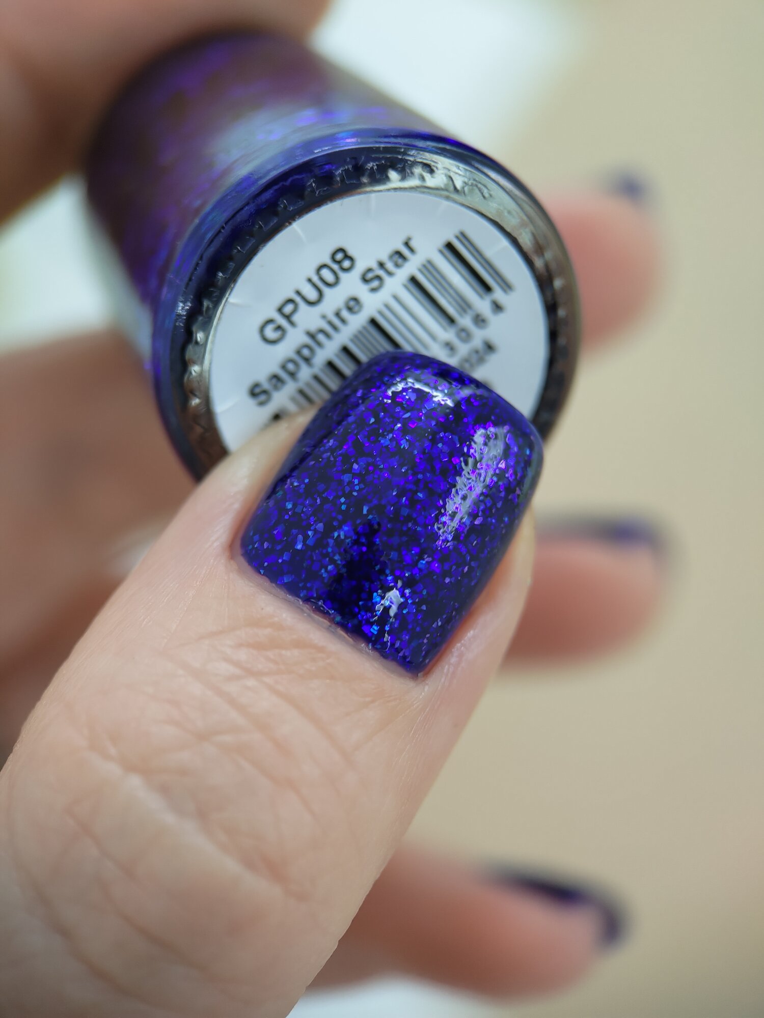 Grattol Color Nail Polish Sapphire Star - Лак для ногтей, Синий с глиттером, сушка без лампы, 17FREE, Халяль, 9 мл