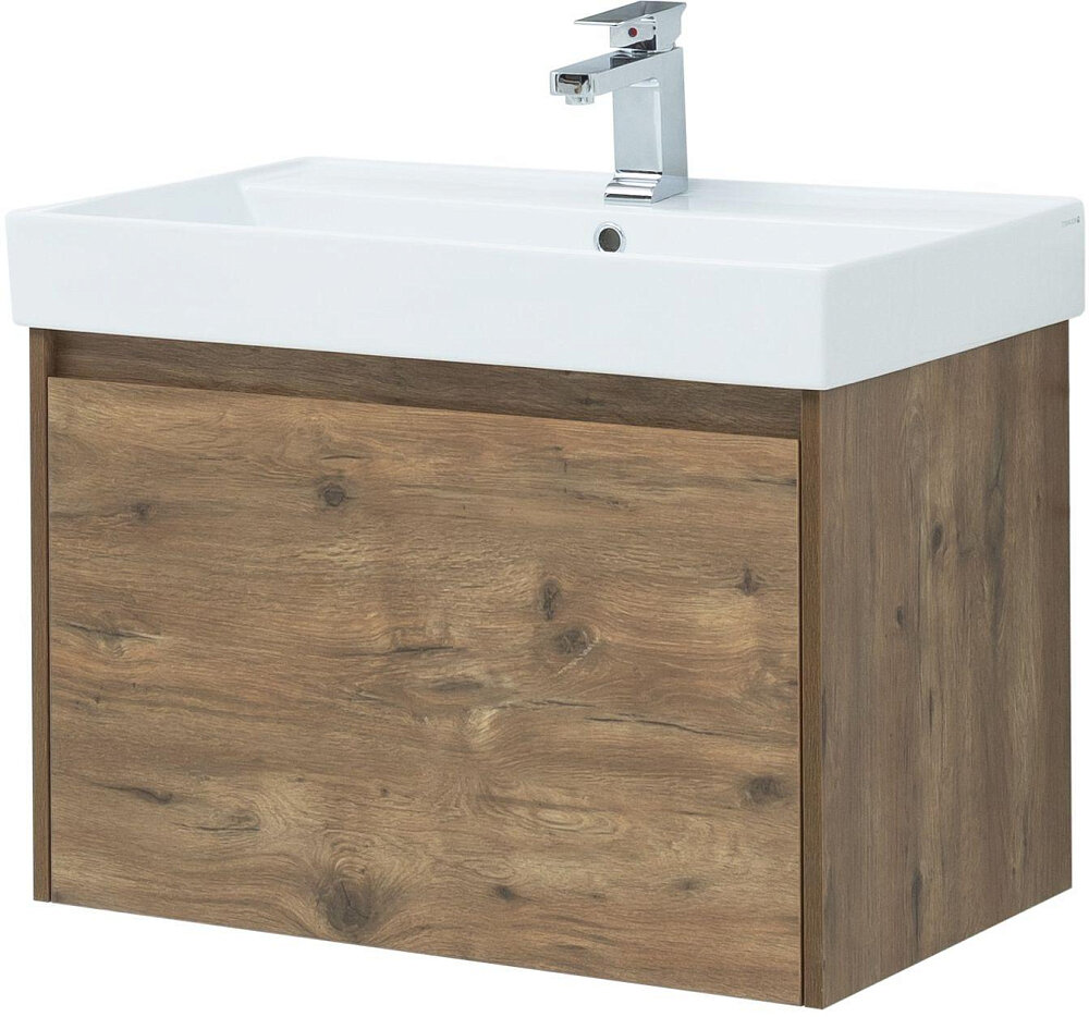 Тумба под раковину Aquanet Nova Lite 75 см 249514 с 1 ящиком, коричневый - фото №13