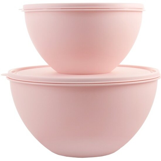 Набор мисок Ангора с цветными крышками 2 л/4 л чайная роза (А8620цв. кр. чайнрз)