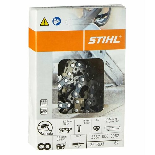 фото Цепь пильная stihl 26 62 rd3, шаг 0,325", ширина 1.6мм, 62 звена (арт. 3667 006 0062)