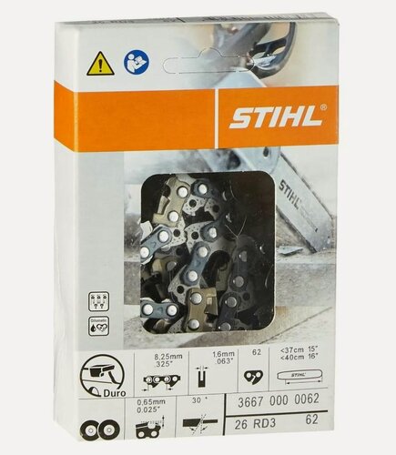 Изображение товара Цепь пильная STIHL 26 62 RD3, шаг 0,325", ширина 1.6мм, 62 звена (арт. 3667 006 0062)