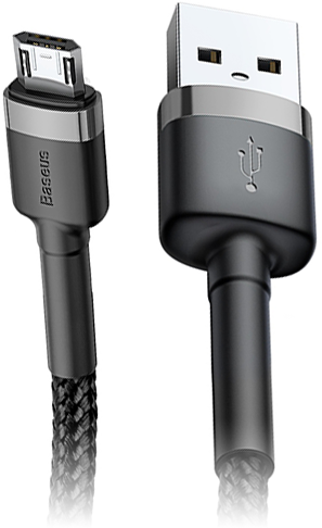Аксессуар Baseus Cafule Cable USB - MicroUSB 2.4A 50cm Grey-Black CAMKLF-AG1