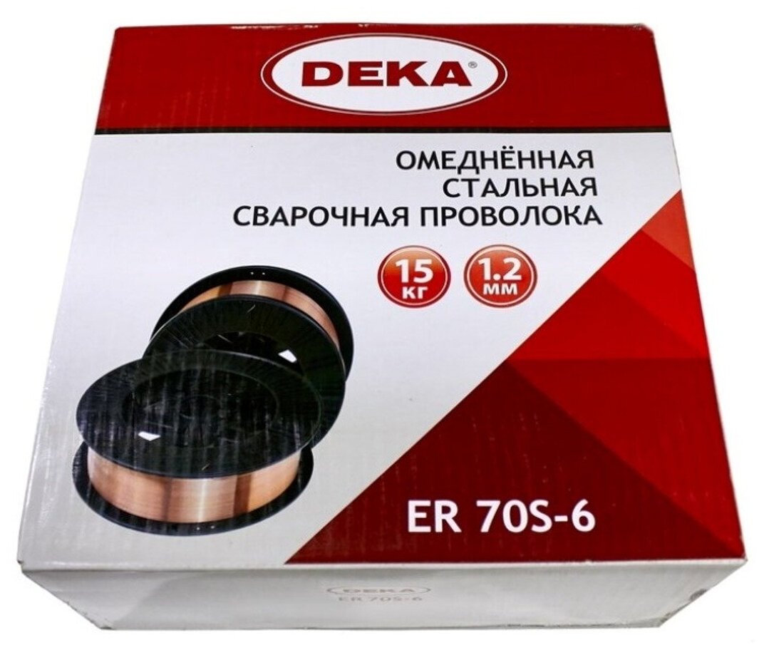 Сварочная проволока Deka ER70S-6, омедненная, 1,2 мм, 15 кг - фото №1