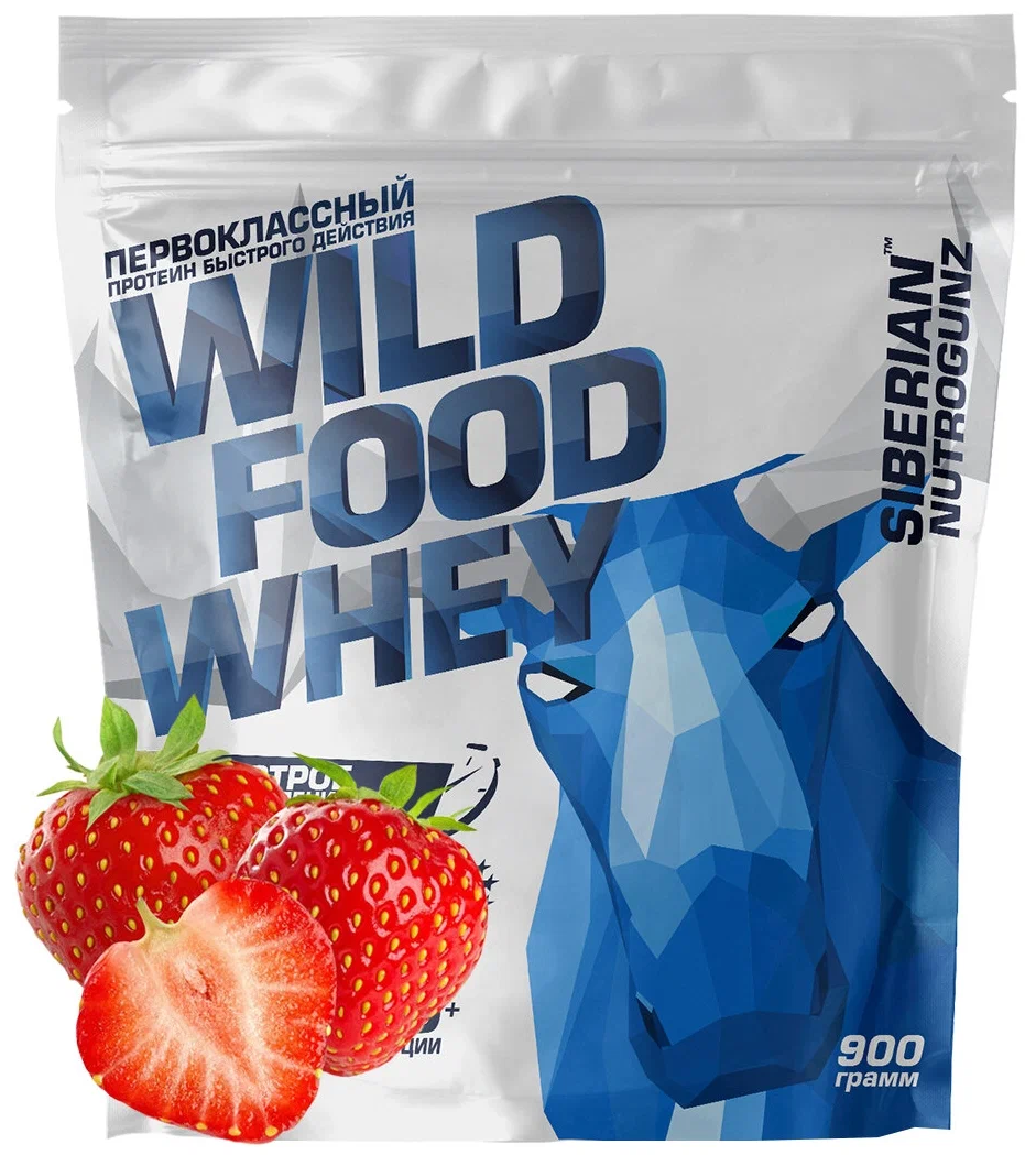 Siberian Nutrogunz Wild Food Whey (900 гр) (клубника)