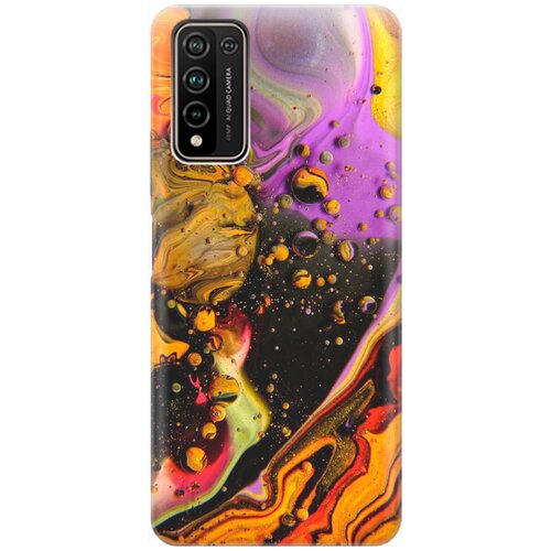 фото Силиконовый чехол на honor 10x lite / хонор 10х лайт с принтом "разноцветные капли" gosso
