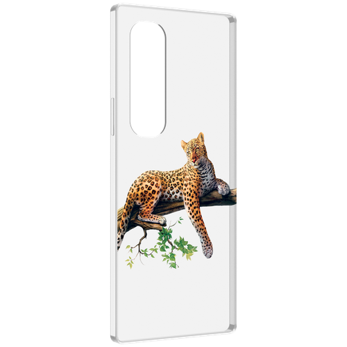 Чехол MyPads леопард-на-дереве детский для Samsung Galaxy Z Fold 4 (SM-F936) задняя-панель-накладка-бампер