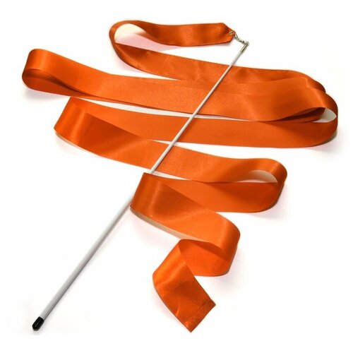 Лента гимнастическая с палочкой. Цвет оранжевая. Длина ленты 6 м. Длина палочки 56 см.