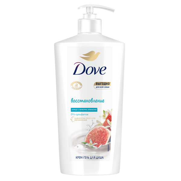 Крем-гель для душа Dove инжир и лепестки апельсина с сывороткой тройного увлажнения для всей семьи 610мл ЮНИЛЕВЕР РУСЬ - фото №12