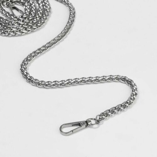 Цепочка для сумки с карабинами железная 7 7 мм 120 2 см цвет серебряный 833₽