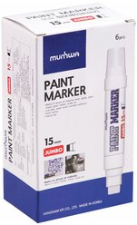 Маркер-краска MunHwa Jumbo 15мм, 6 шт. белый