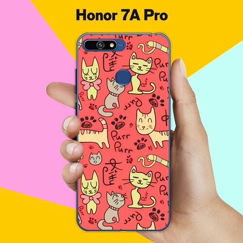 Силиконовый чехол на Honor 7A Pro Коты 60 / для Хонор 7А Про силиконовый чехол на honor 60 pro хонор 60 про коты черно белые