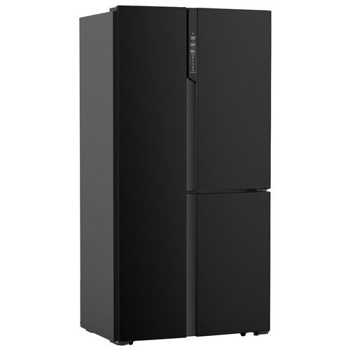 Холодильник Side by Side Ginzzu NFK-610 черное стекло
