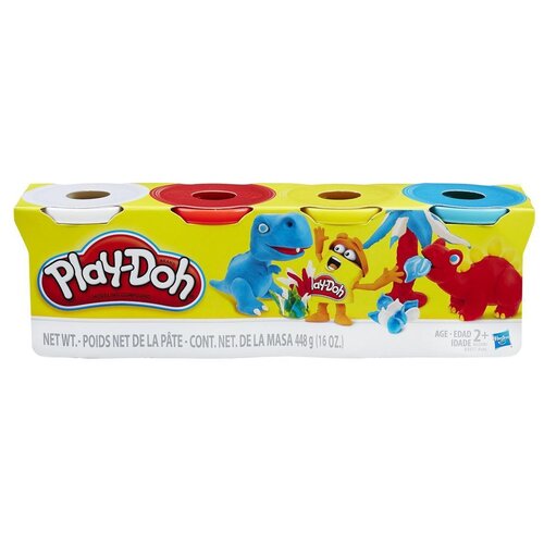 фото Масса для лепки play-doh набор 4 банки, базовые цвета, 448 гр (b6508/b5517)