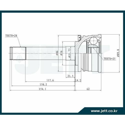 ШРУС внешний JETT V41-9027