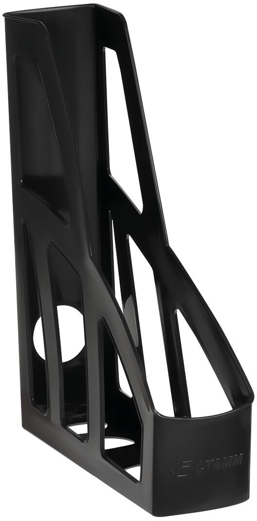 Лоток для бумаг Noname вертикальный СТАММ "Лидер", черный, ширина 75мм