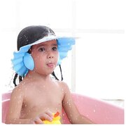 Легкий регулируемый козырек картофан с ушками для мытья головы детям, голубой