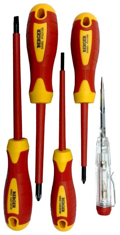 Набор отверток Berger диэлектрических 5 предметов BG 1065