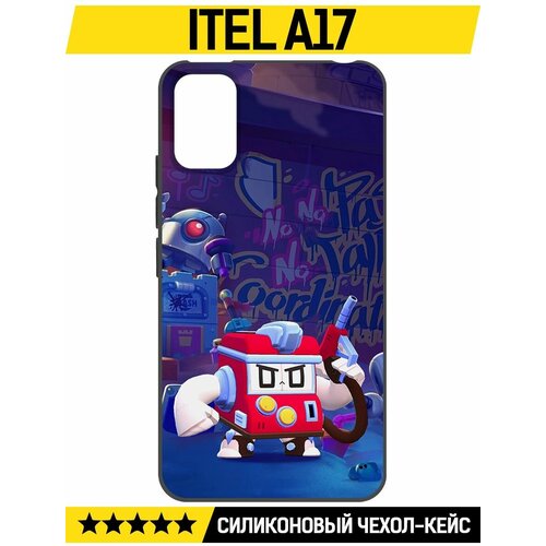 Чехол-накладка Krutoff Soft Case Brawl Stars - V8-БИТ для ITEL A17 черный чехол накладка krutoff soft case brawl stars фрэнк для itel a17 черный