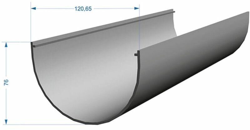 Желоб водосточный пластиковый d120 мм 3 м графитовый серый RAL 7024 - фотография № 2