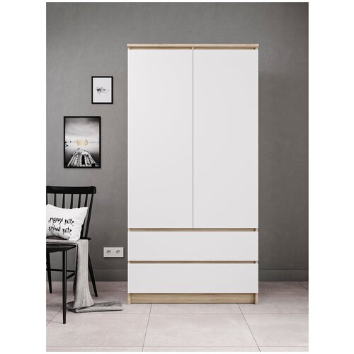 МС Мори Шкаф МШ 900.1 (МП) Сонома/Белый