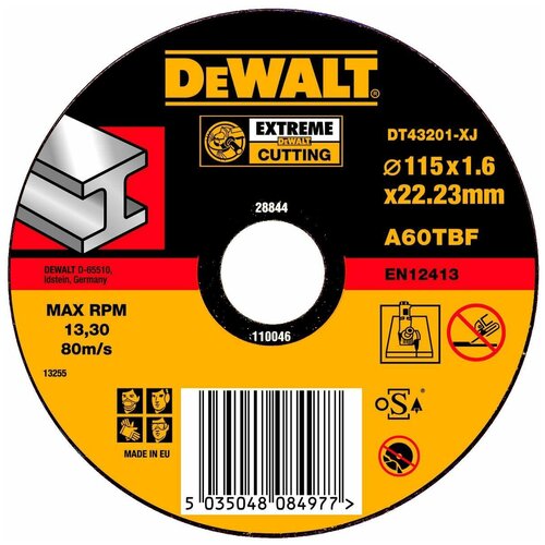 Диск отрезной DeWALT DT43201-XJ, 115 мм, 1 шт.