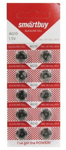 Батарейки Smartbuy Alkaline Cell AG10 (389 LR1130 LR54)