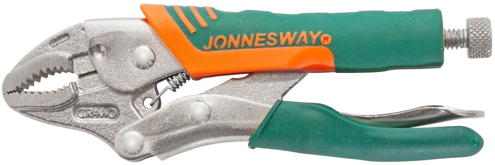 Зажим ручной с фиксацией(струбцина) и прорезиненными рукоятками трубный захват 125 мм 0-28 мм Jonnesway