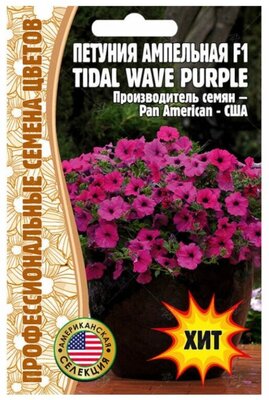 Семена Петунии ампельной Tidal Wave Purple F1 (5 семян)