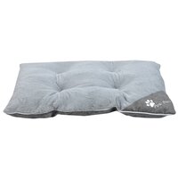 Лежак подушка для собак стеганая 65х50х11 см, пушистый, серый