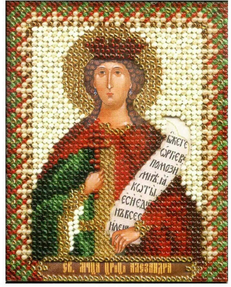 Набор для вышивания бисером PANNA, Икона Святой мученицы царицы Александры, 8,5*10,5см, 13цветов бисера, 1цвет мулине