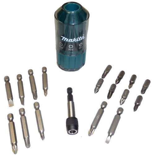 6pcs non slip magnetic screwdriver bit set 50mm hex shank phillips cross head screwdriver drill bit ph1 ph2 ph3 pz1 pz2 pz3 Набор бит и насадок Makita B-28896, 18 предм., синий, 1 уп.