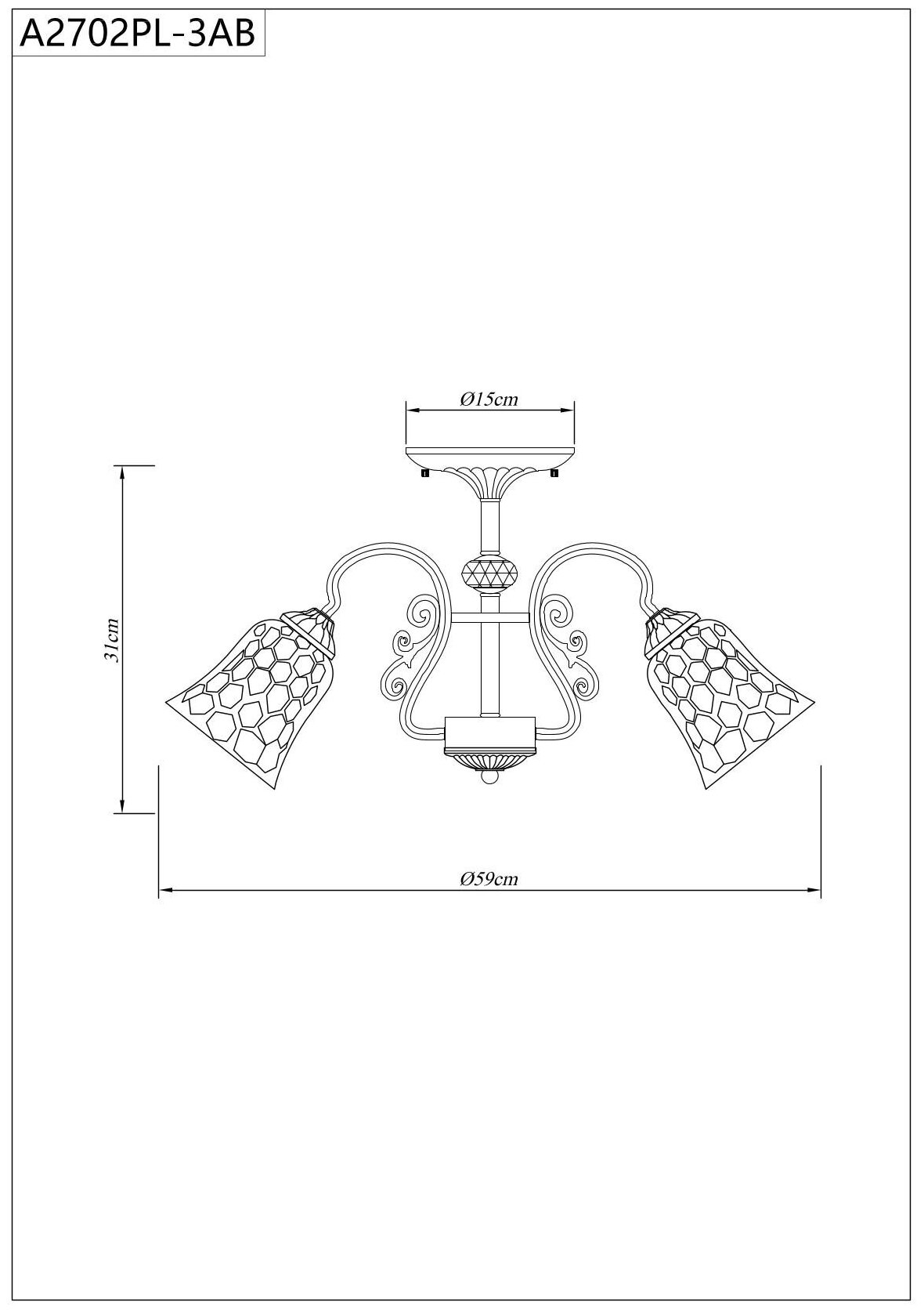 Люстра Arte Lamp NICOLE A2702PL-3AB - фото №12