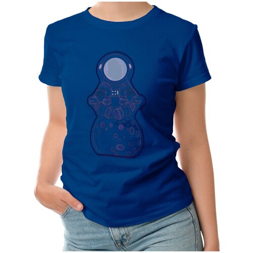 Женская футболка «Космонавт» (S, темно-синий)