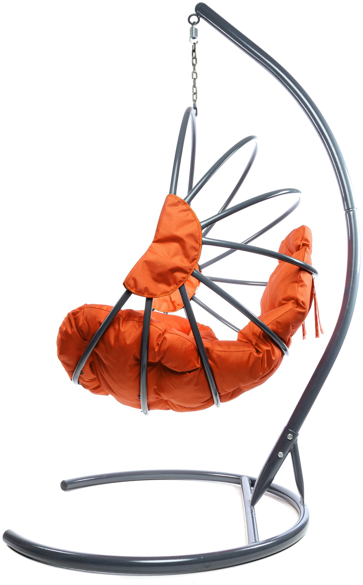 Подвесное кресло M-Group веер, разборный серый, оранжевая подушка - фотография № 3