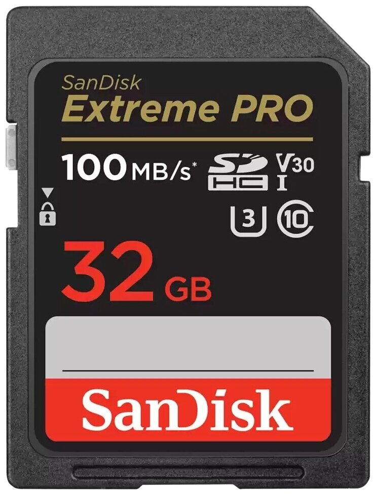 Карта памяти SanDisk SDHC 32GB Extreme Pro UHS-I U3 V30 100/90 МБ/с