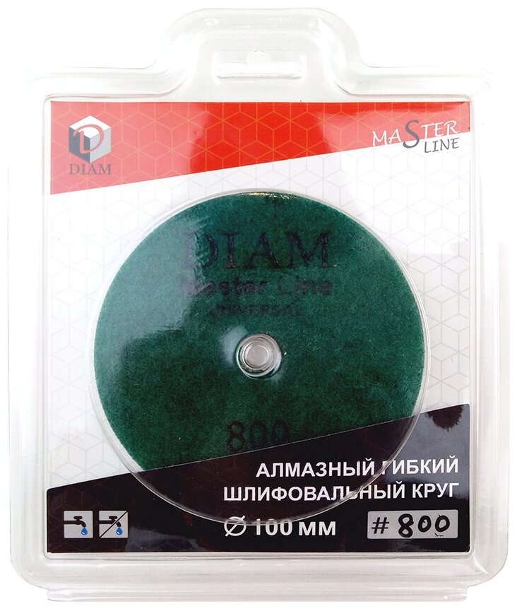 Круг алмазный гибкий шлифовальный Master Line Universal (100х15 мм; №800; сухая/мокрая) Diam 000627 15775582