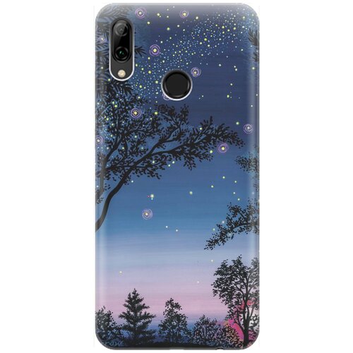 фото Силиконовый чехол на huawei p smart (2019) / honor 10 lite / хуавей п смарт (2019) / хонор 10 лайт с принтом "деревья и звезды" gosso