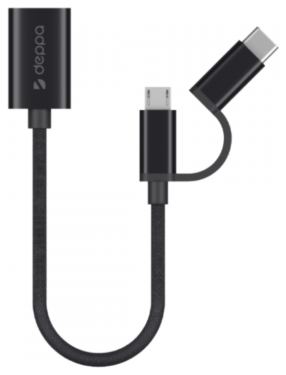 Переходник Deppa Micro USB - USB Type-C (72319) Black