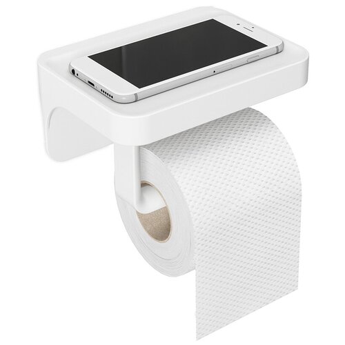 фото Держатель для туалетной бумаги с полочкой flex белый umbra