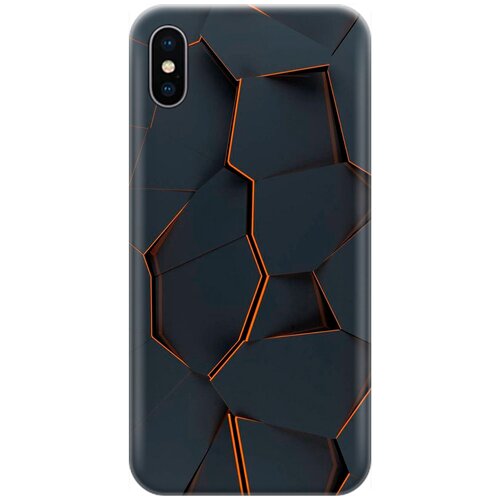 фото Силиконовый чехол на apple iphone xs / x / эпл айфон икс / икс эс с принтом "графитовый излом" re:pa