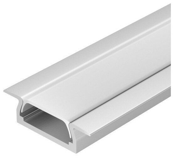 Профиль алюминиевый для светодиодной ленты с экраном и заглушками ML 24*7*2000мм ANOD+OPAL Silver