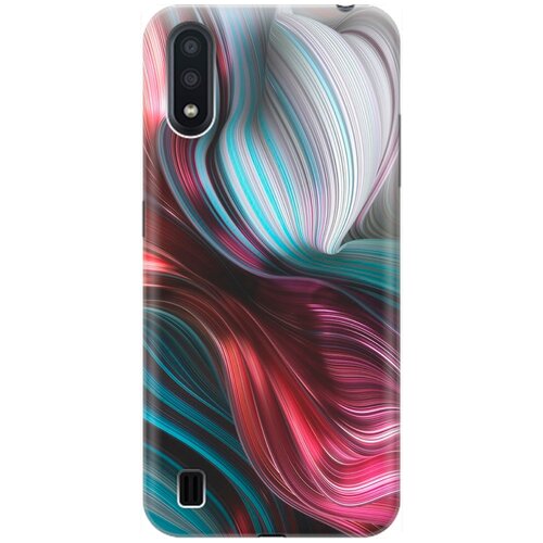 фото Силиконовый чехол на samsung galaxy a01 / самсунг а01 с принтом "разноцветные изгибы" re:pa