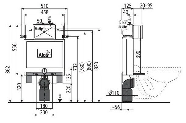 Смывной бачок Alcaplast - фото №2