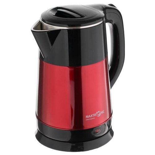 фото Чайник электрический maxtronic max-605, металл, 1800 вт, 2.2 л, черно- красный 6488309