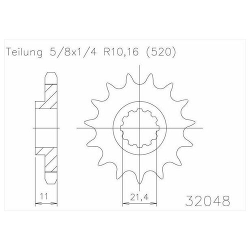 Звезда ведущая ESJOT 50-32048 13 зубов, кросс JTF824.13